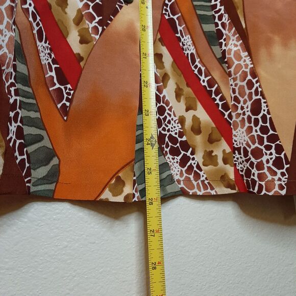 Vintage NEW Silk King Shirt Multicolor Women L Button Up 100% Silk Animal Print - Picture 2 of 11
